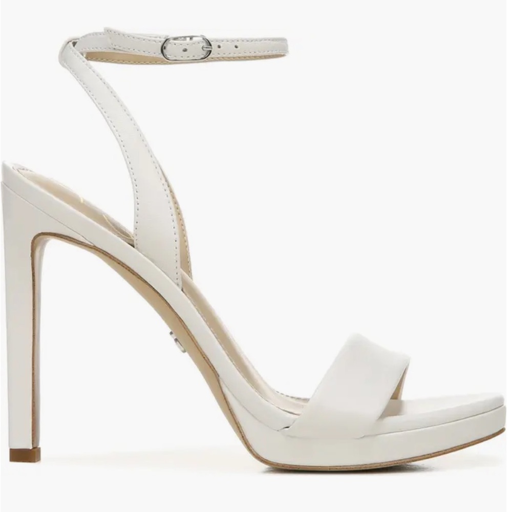Sam Edelman Jade White Leather Ankle Strap Sandals Size 9 - Picture 3 of 12